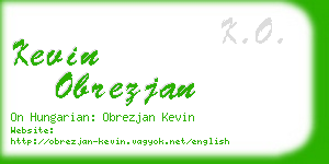 kevin obrezjan business card